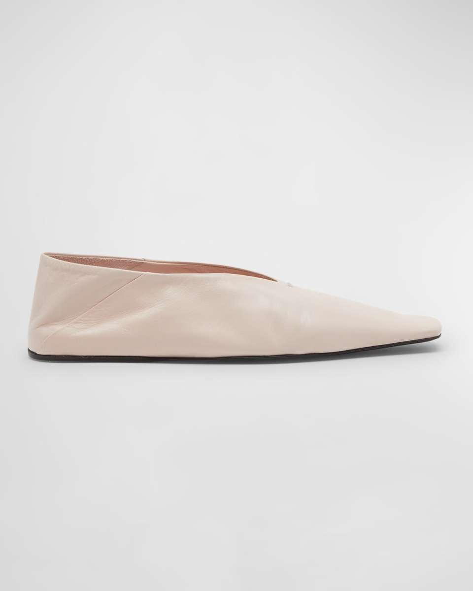 Leather Ballerina Loafers
